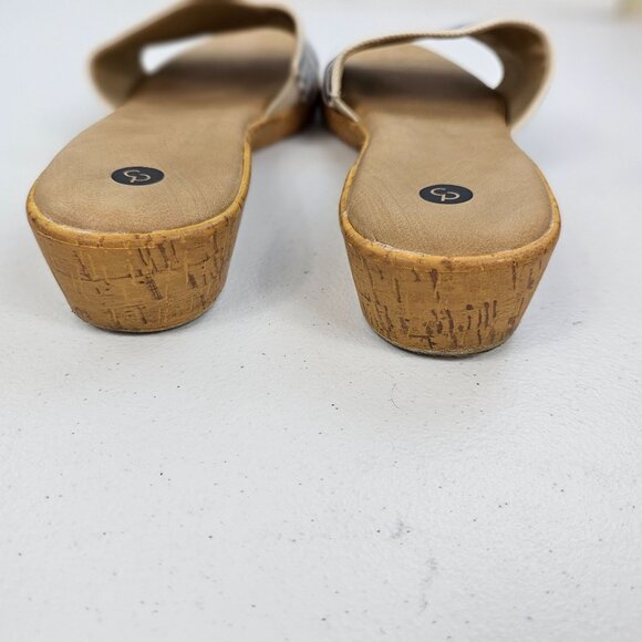 Dress Barn 8.5M Sandal Slide 1.5" Wedge Heel Summer Cute Fun Simple Slip-On Shoe - Picture 10 of 15